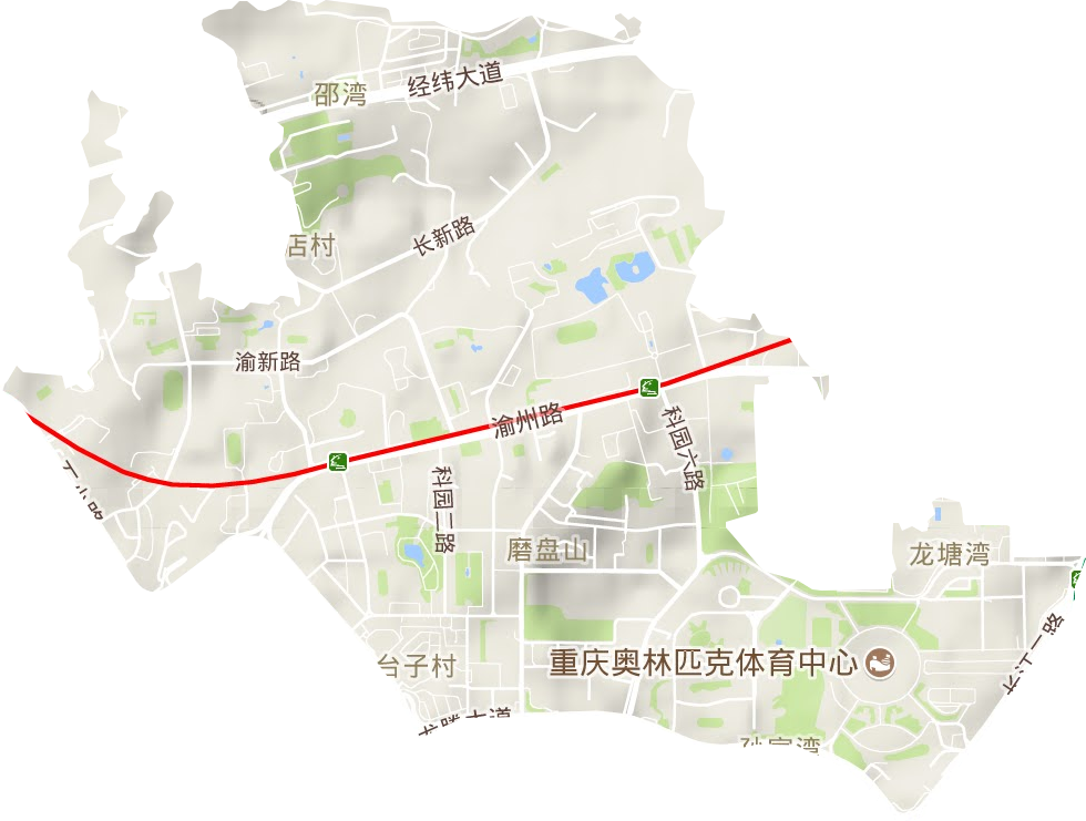 渝州路街道地形图