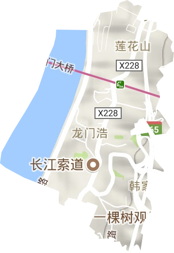 龙门浩街道地形图