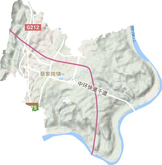 蔡家岗镇地形图