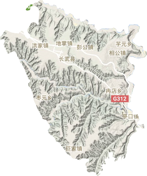 长武县地形图