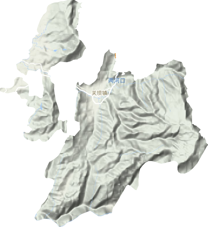关坝镇地形图