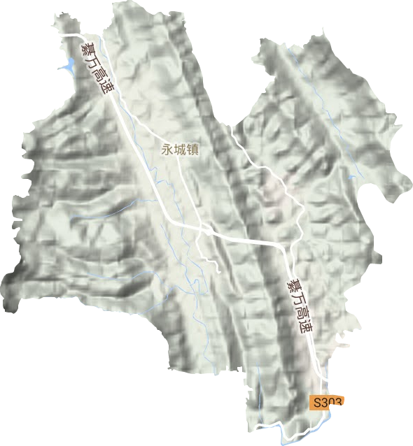 永城镇地形图