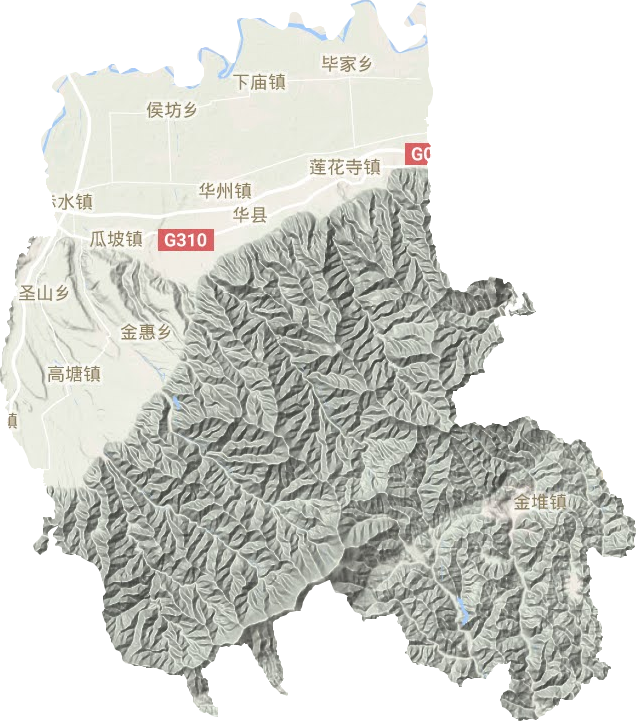 华州区地形图