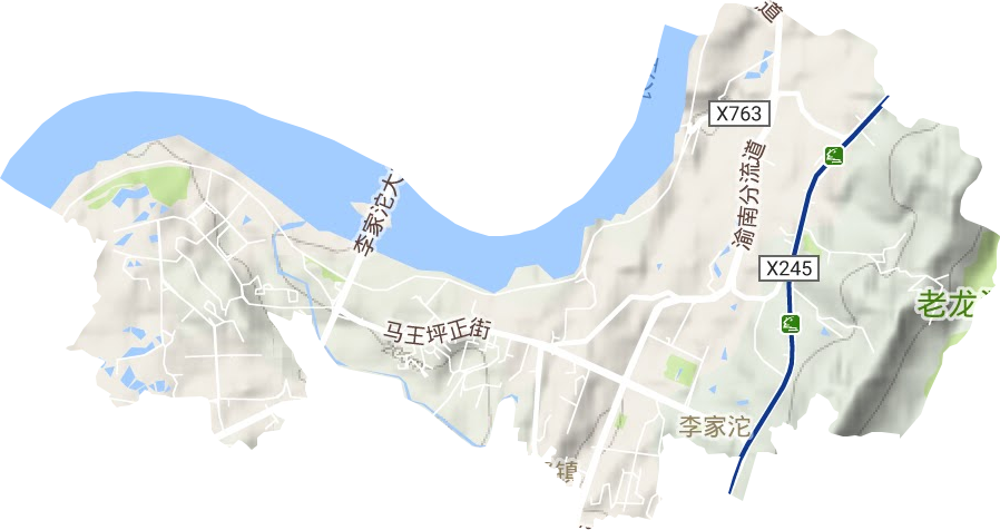李家沱街道地形图