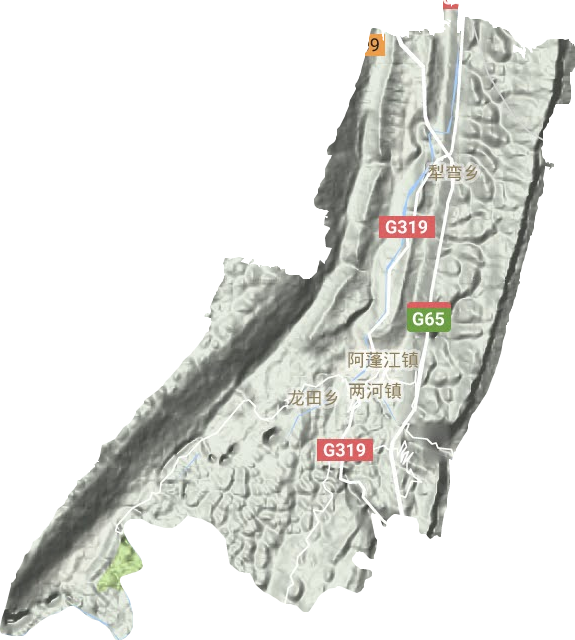 阿蓬江镇地形图