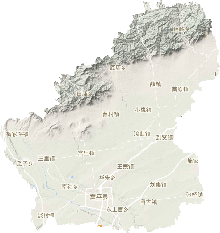 富平县地形图