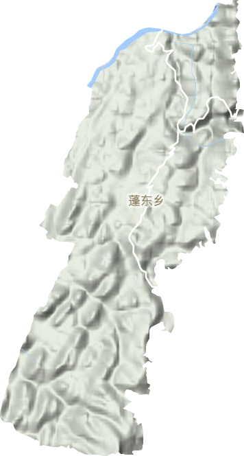 蓬东乡地形图