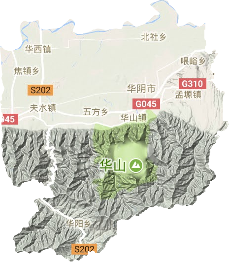 华阴市地形图