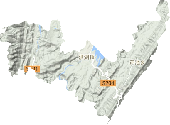 洪湖镇地形图