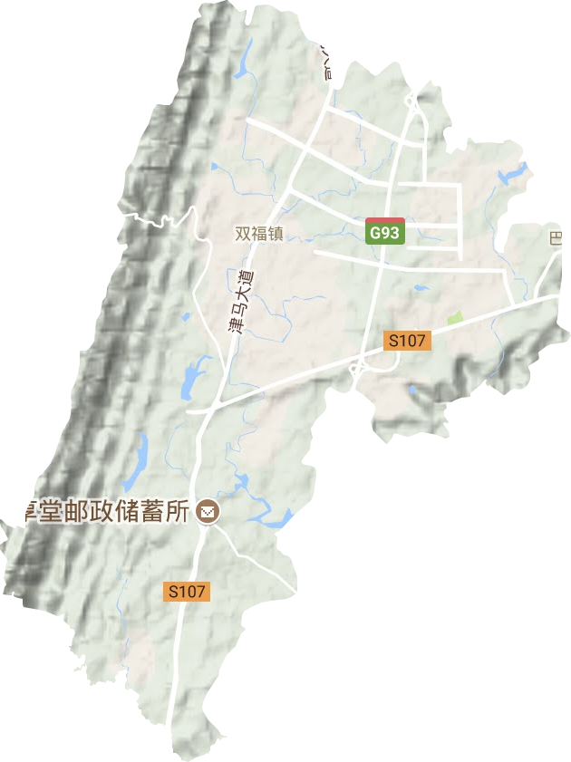 双福街道地形图