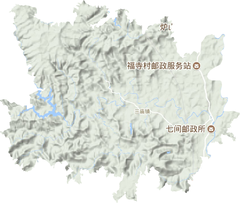 三庙镇地形图