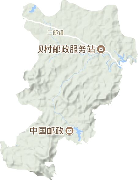 二郎镇地形图