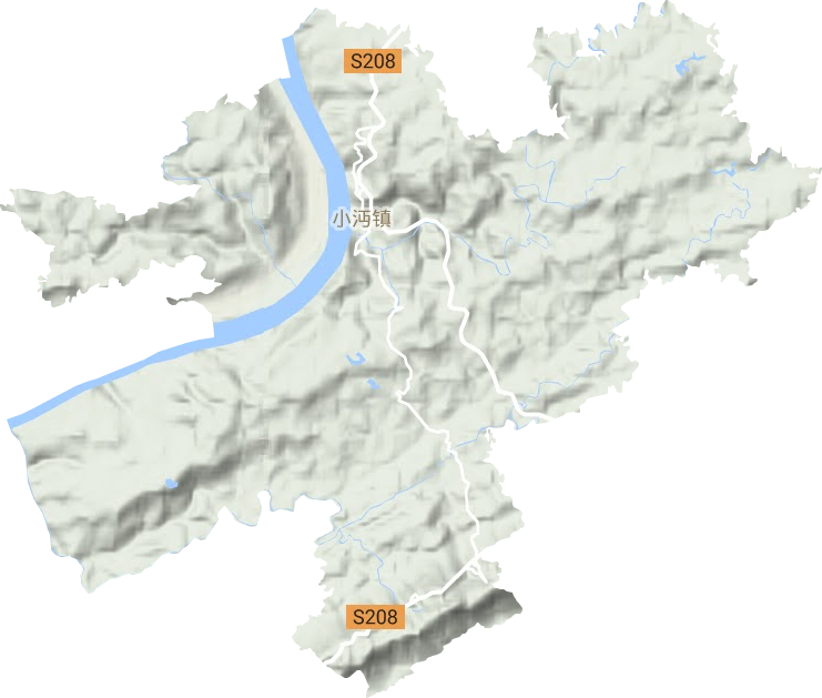 小沔镇地形图
