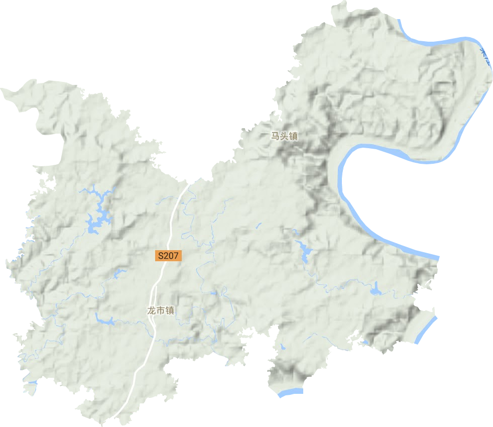 龙市镇地形图