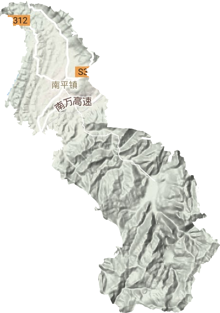 南平镇地形图