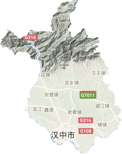 汉台区地形图