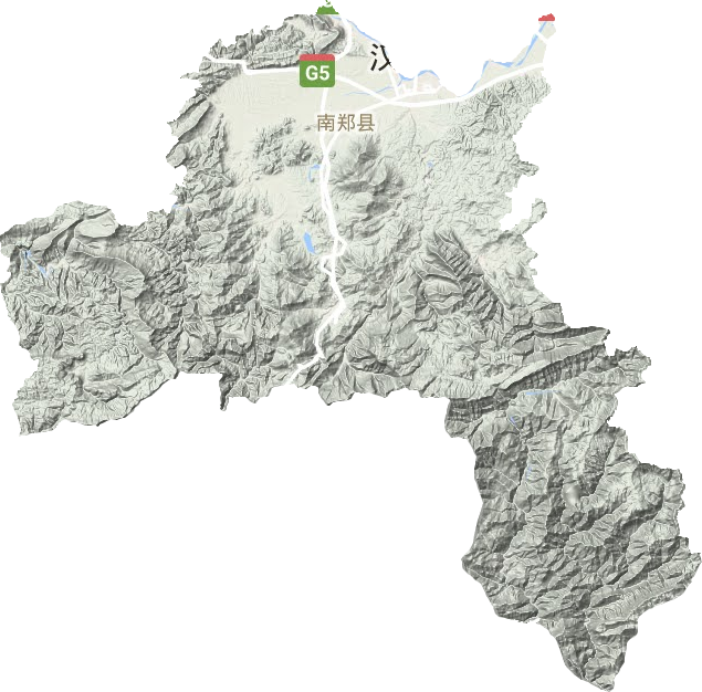 南郑区地形图