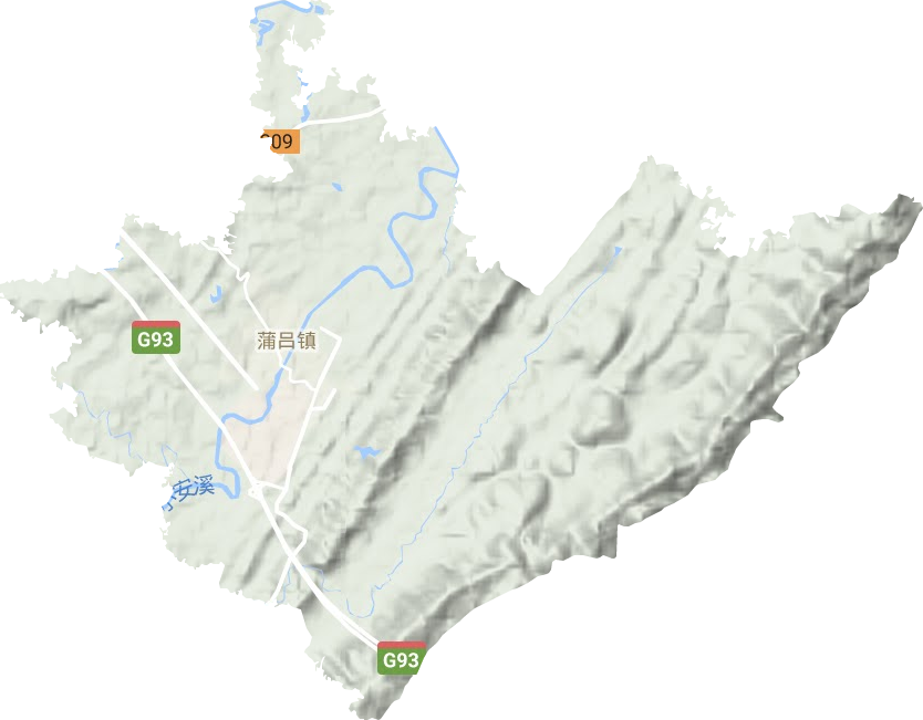 蒲吕镇地形图