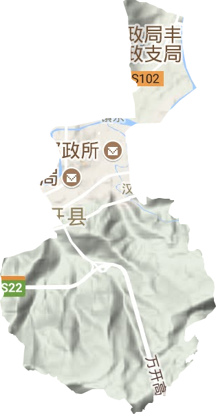 汉丰街道地形图
