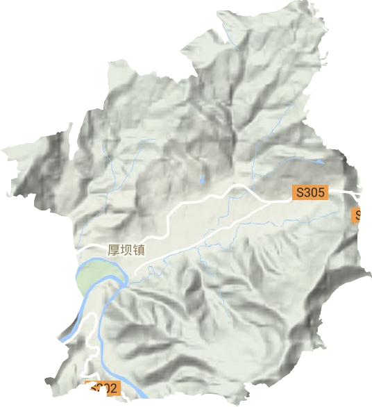 厚坝镇地形图
