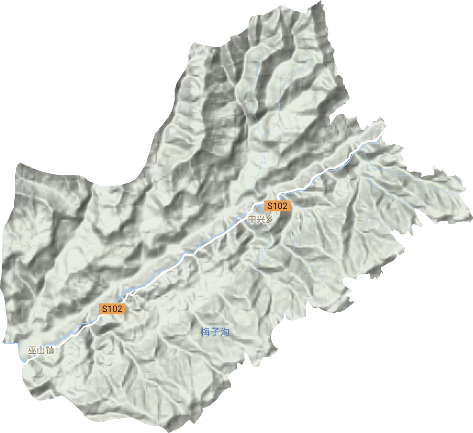 巫山镇地形图