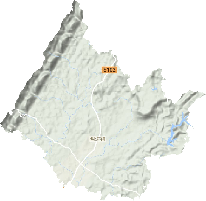 明达镇地形图