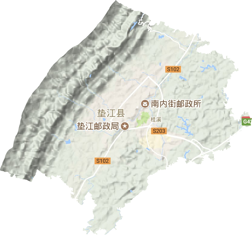 桂溪镇地形图