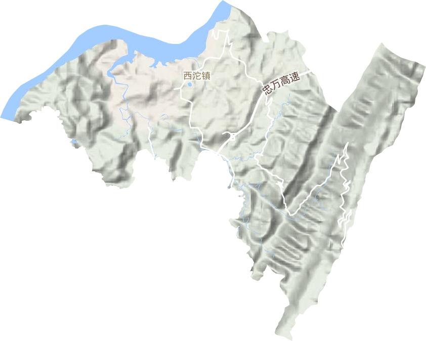 西沱镇地形图
