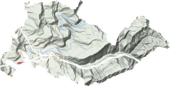 三河镇地形图
