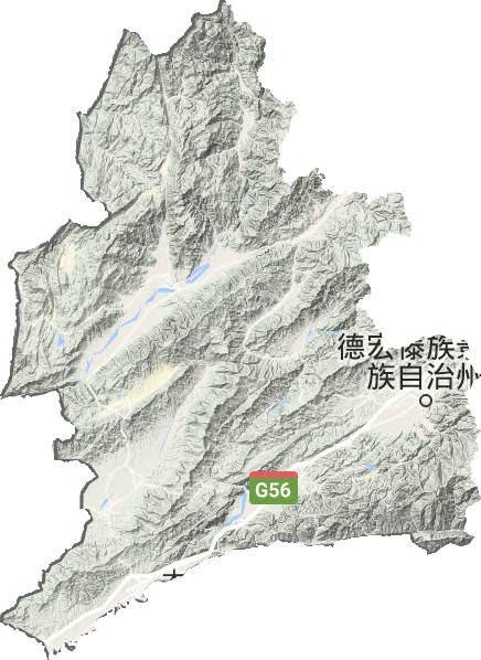 德宏傣族景颇族自治州地形图