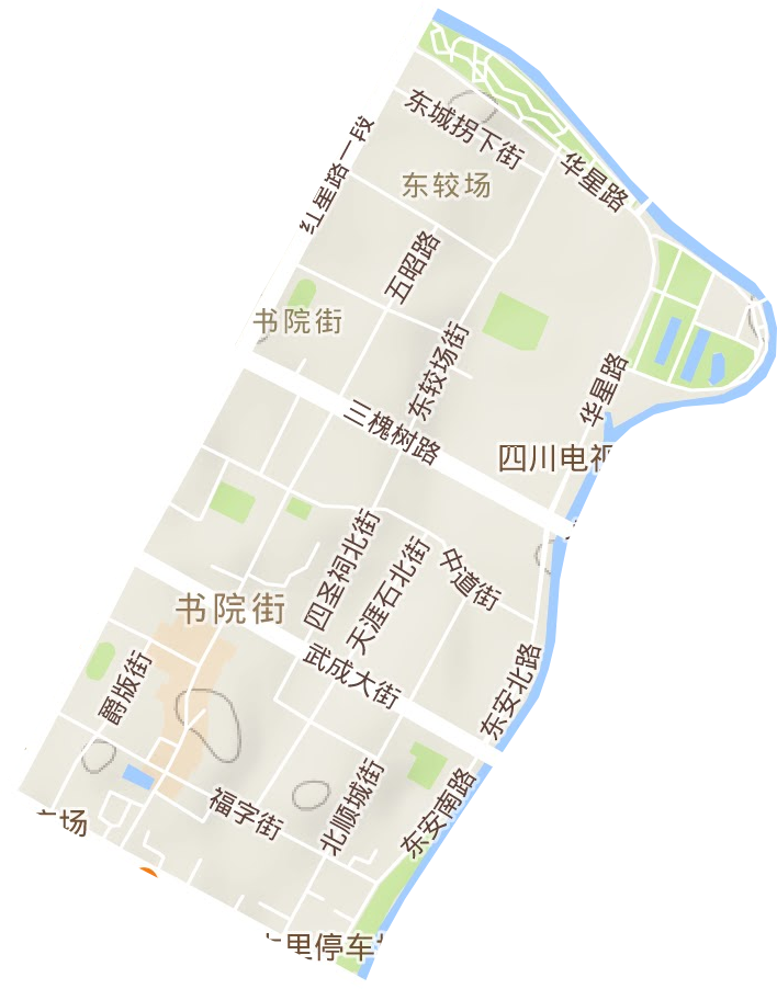 书院街街道地形图