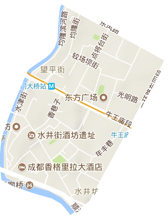 水井坊街道地形图