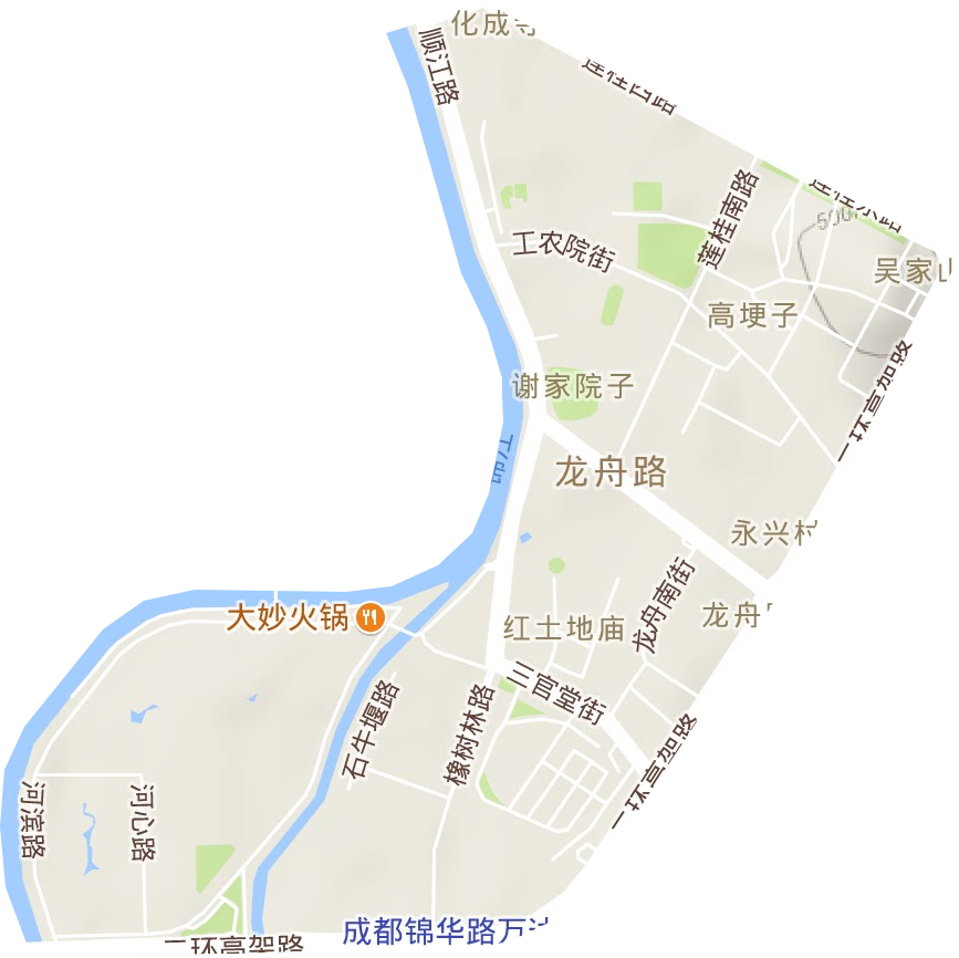龙舟路街道地形图