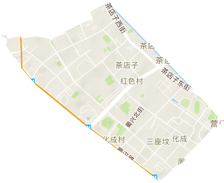 茶店子街道地形图