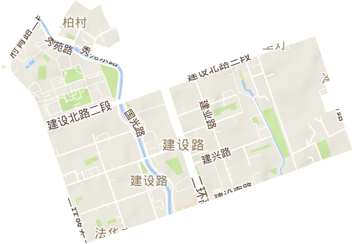 建设路街道地形图