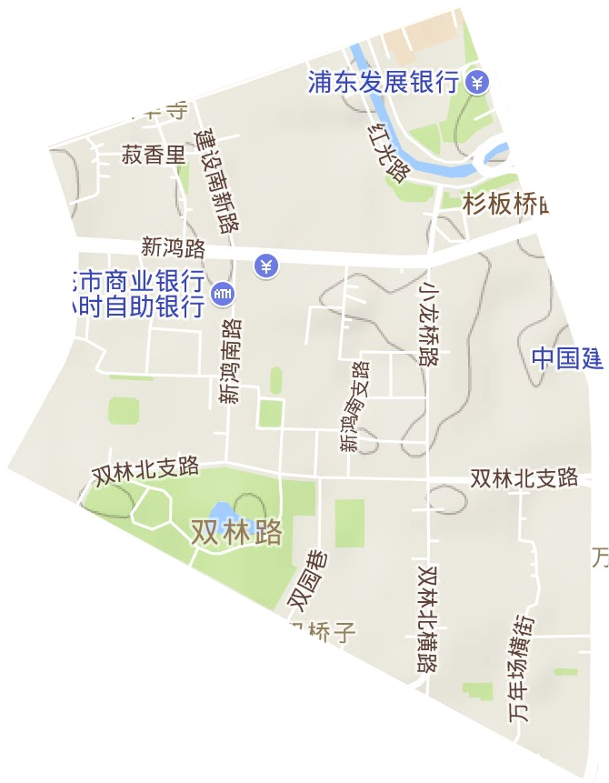 新鸿路街道地形图