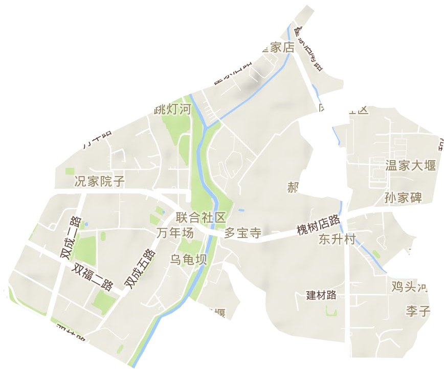 万年场街道地形图