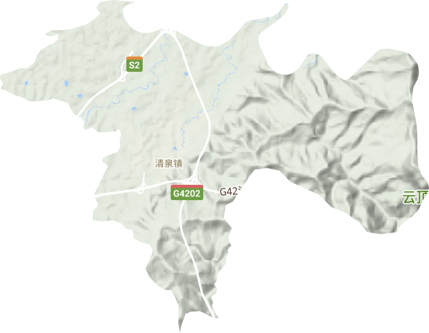 清泉镇地形图