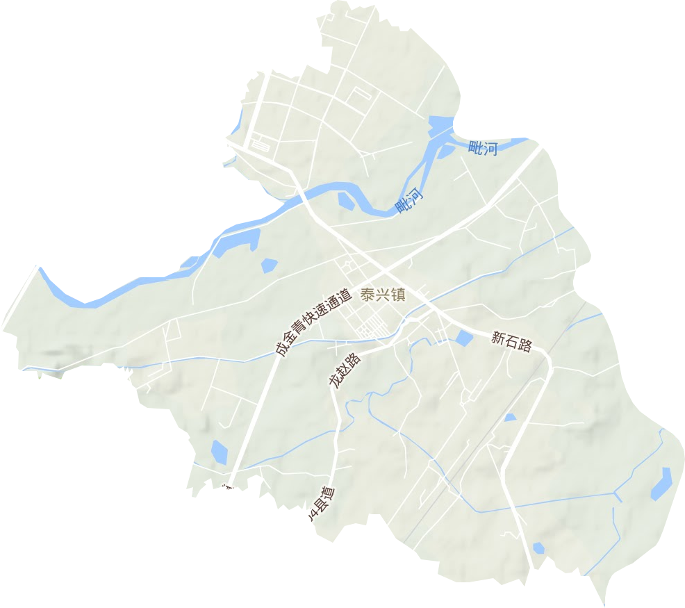 泰兴镇地形图