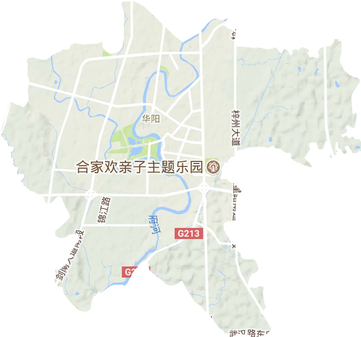 华阳镇街道地形图