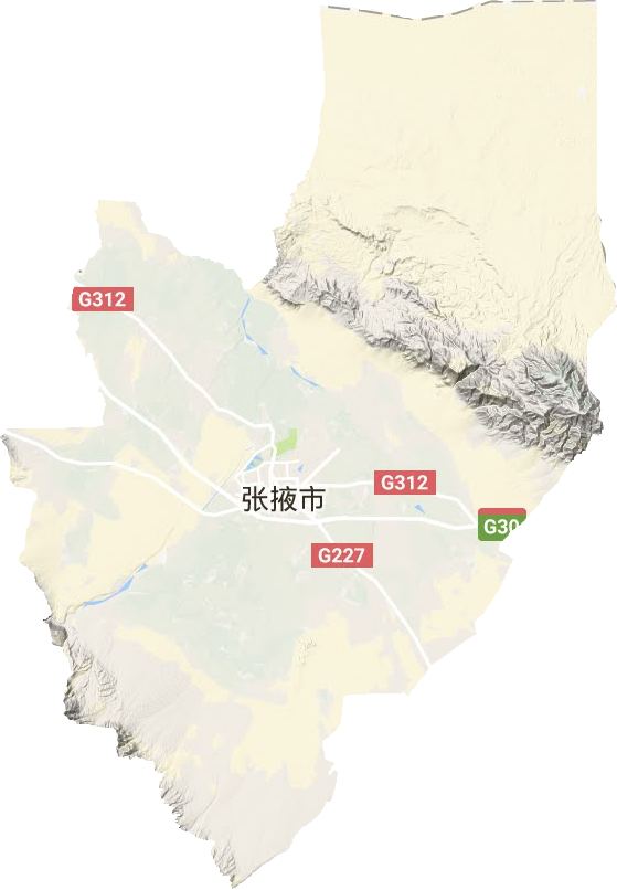 甘州区地形图