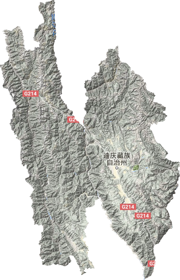 迪庆藏族自治州地形图