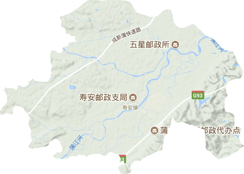 寿安镇地形图