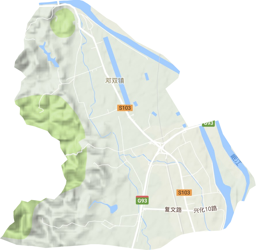 邓双镇地形图