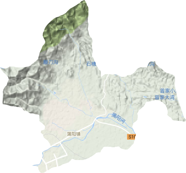 蒲阳镇地形图