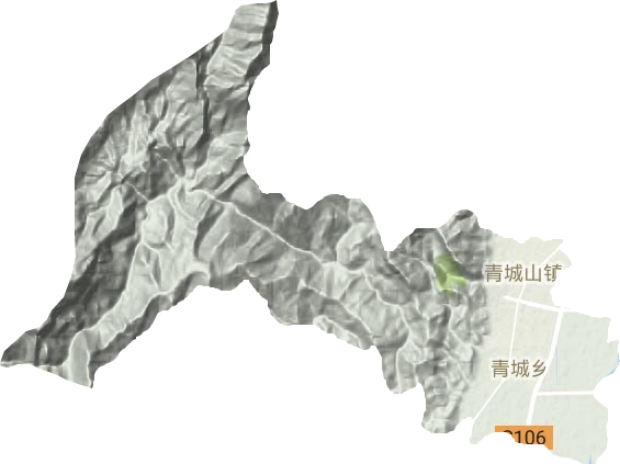 青城山镇地形图