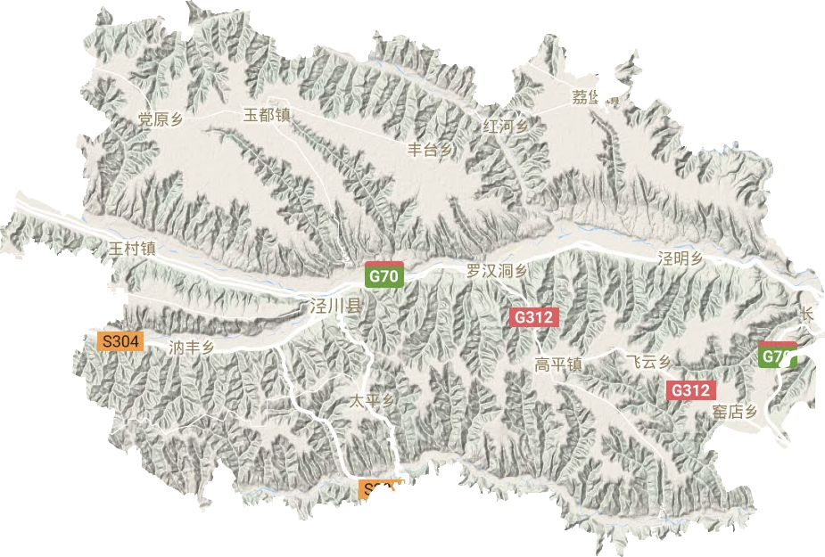 泾川县地形图