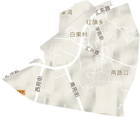 学苑街道地形图