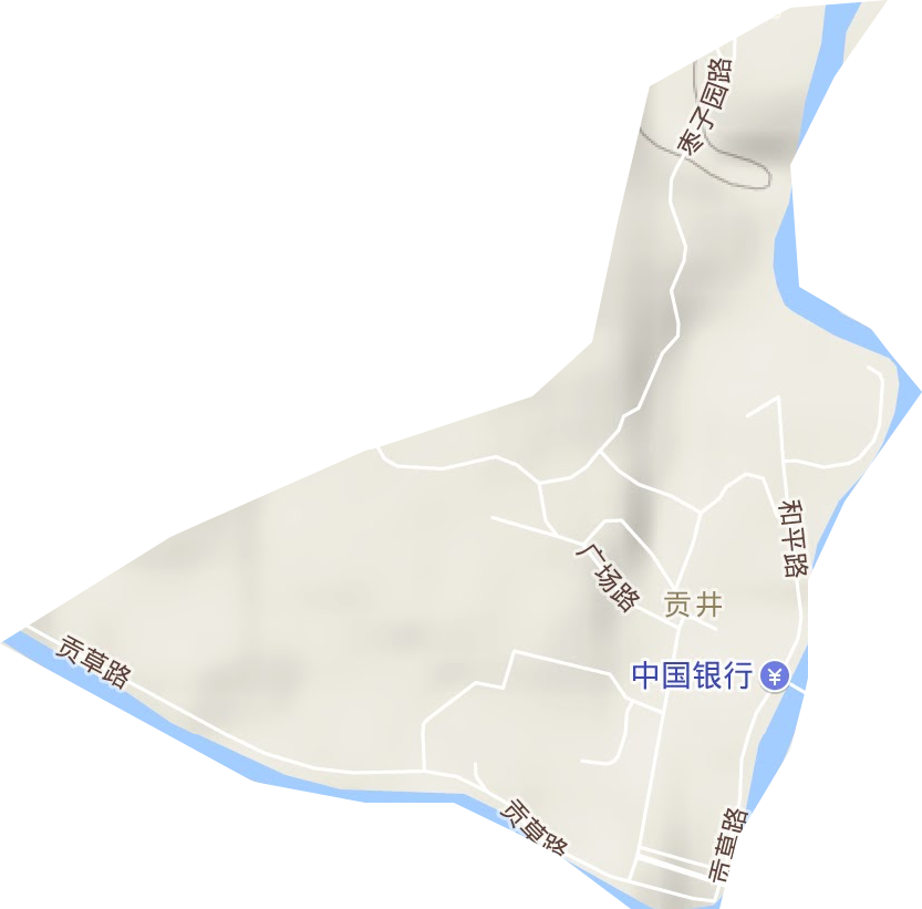 贡井街道地形图