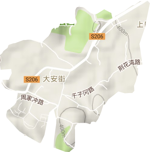 大安街道地形图